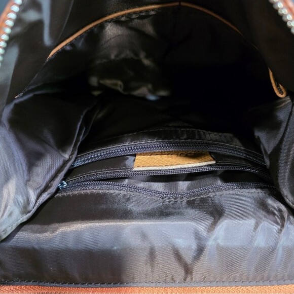 COOLCY Women Leather Backpack Shoulder Bag Tan Croc Embossed Convertible NWT - Picture 8 of 9